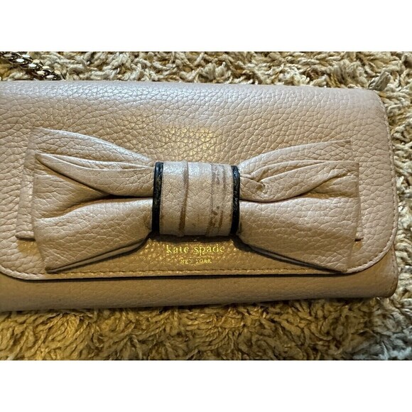 KATE SPADE NY Rosewood Place Milou Clutch Wallet Pink Removable Chain H154 Bow - Picture 7 of 16